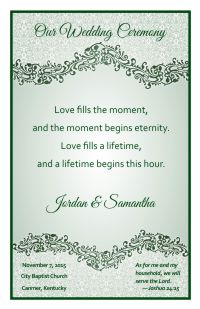 Wedding Program Cover Template 4B - Version 3